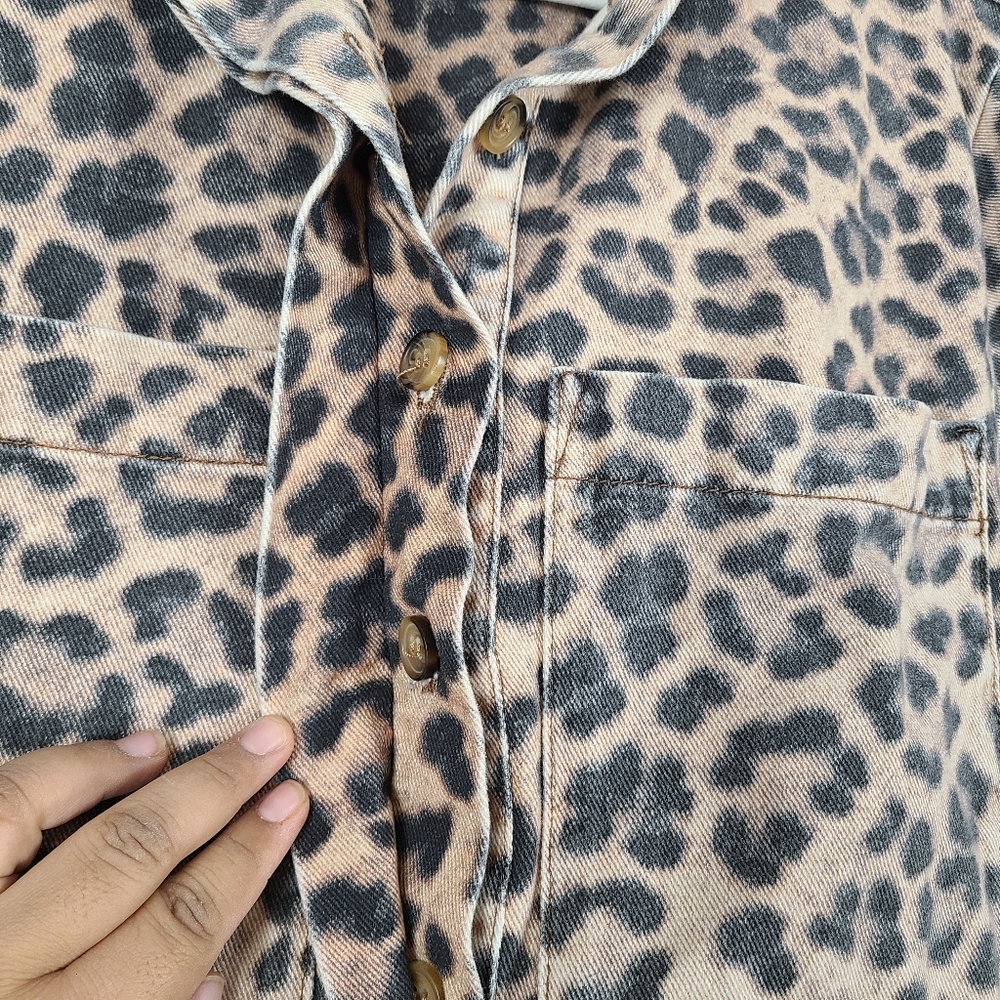 Anthropologie Leopard-Print Polo Mini Dress XL - Picture 8 of 12